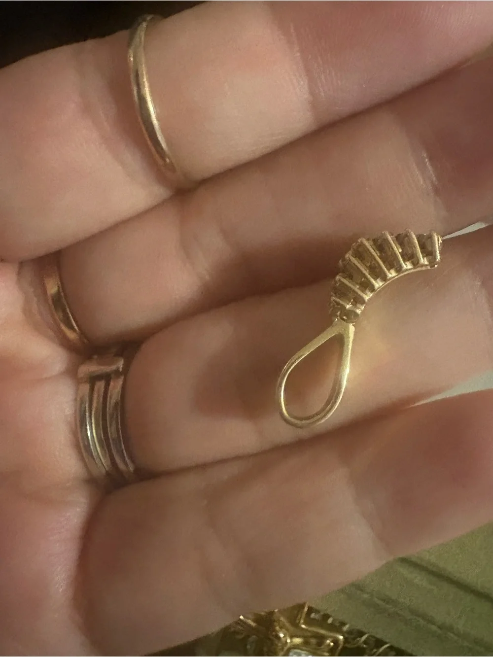 Real Gold solid not hollow pendant sparkly Natural .60 diamonds.